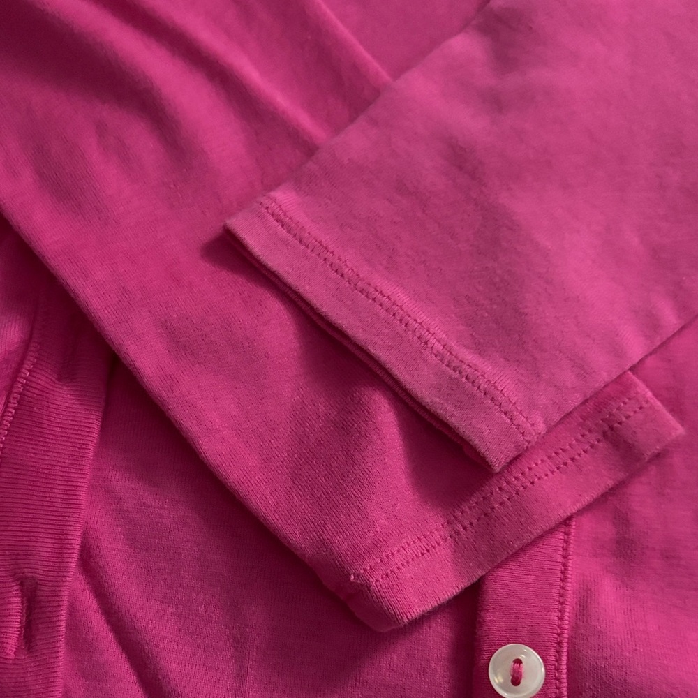 Lacoste Women's Vibrant Pink light weight Cardigan size 42 - Picture 5 of 7